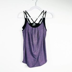 Calia by Carrie Underwood Purple Heathered Athletic Tank Built in Bra Size XS